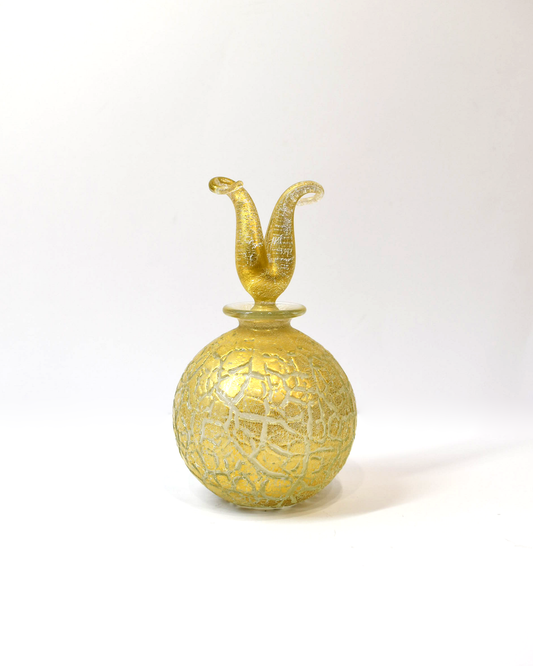 Gold Leaf Crackle Perfume Bottle