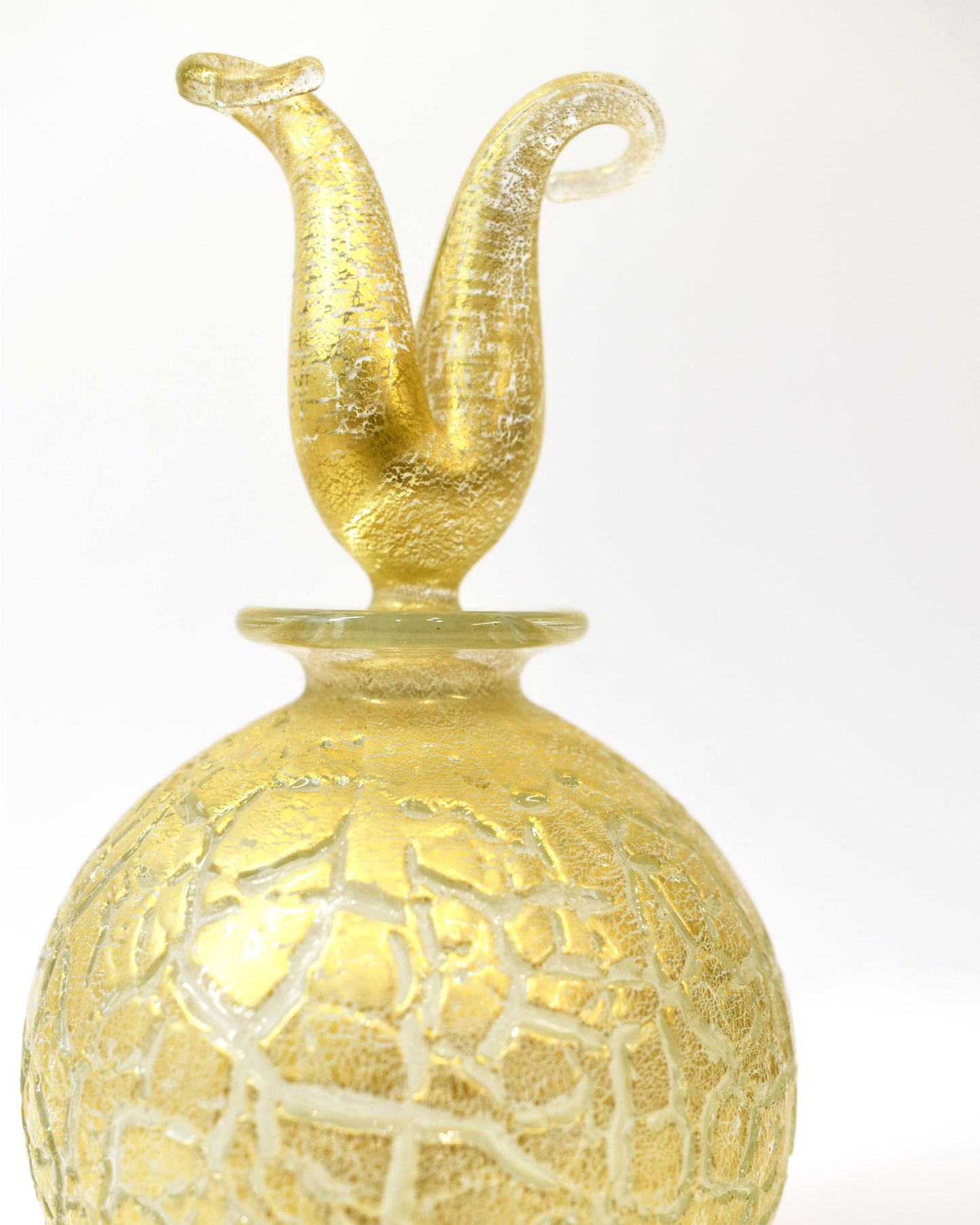 Gold Leaf Crackle Perfume Bottle