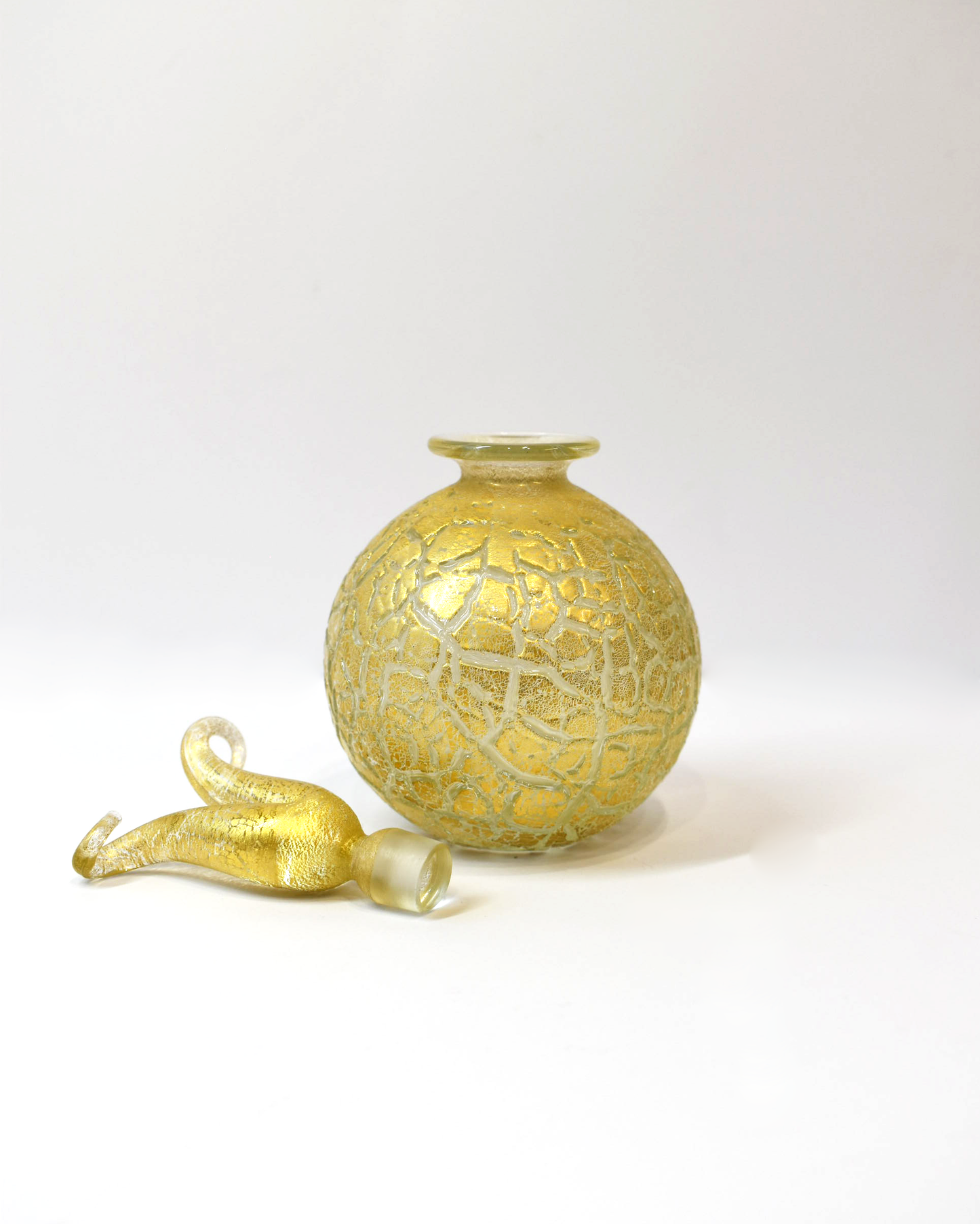 Gold Leaf Crackle Perfume Bottle