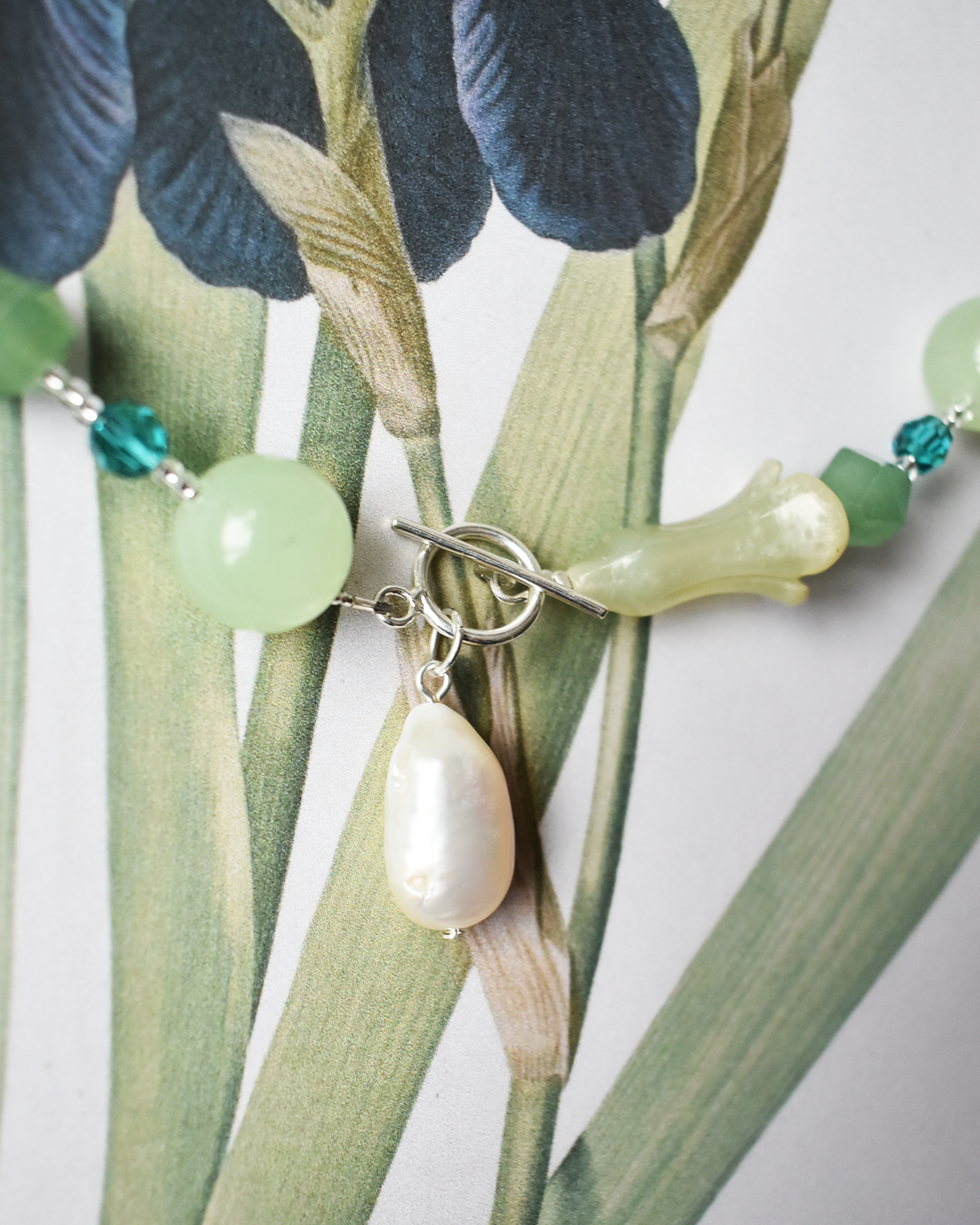 'Coastal Jade' Freshwater Pearl Bead Necklace