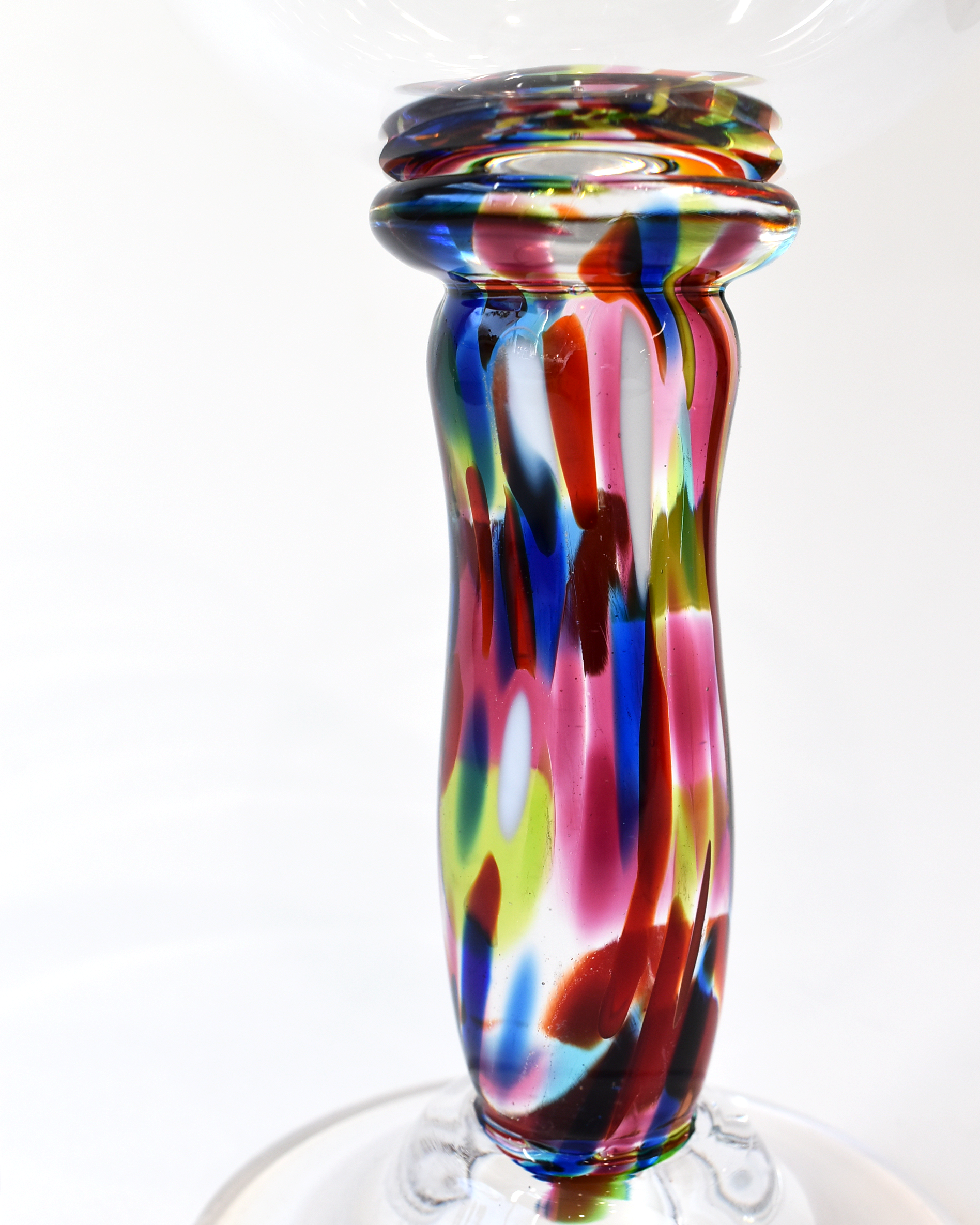 Handblown Multicoloured Stem Wine Glass