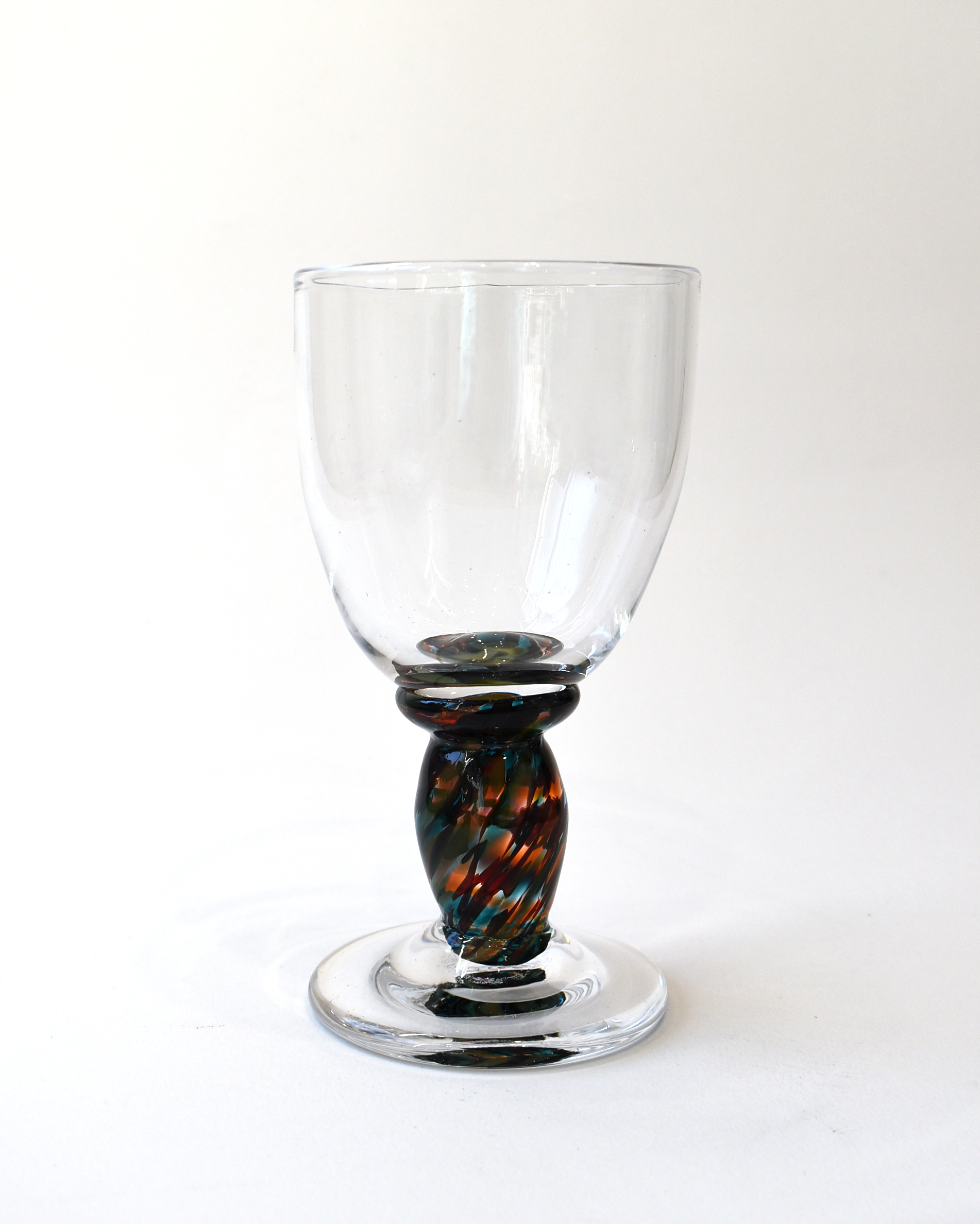 Handblown Dark Coloured Stem Wine Glass
