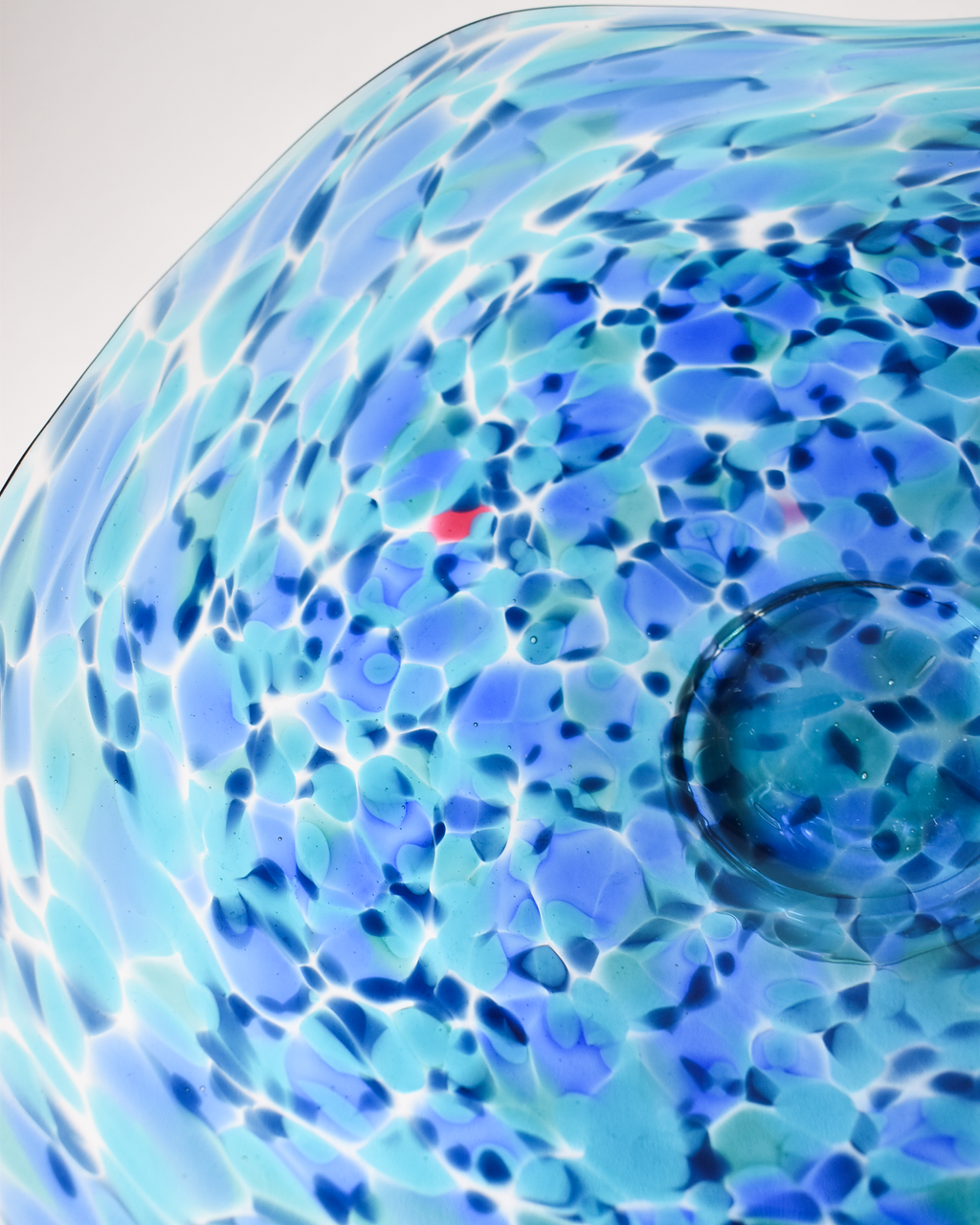 Large Blue Confetti Handblown Bon Bon Dish