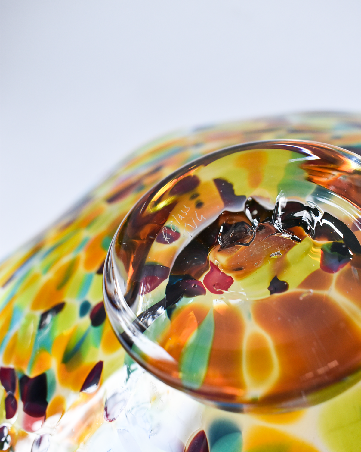 Large Multicoloured Confetti Handblown Bon Bon Dish