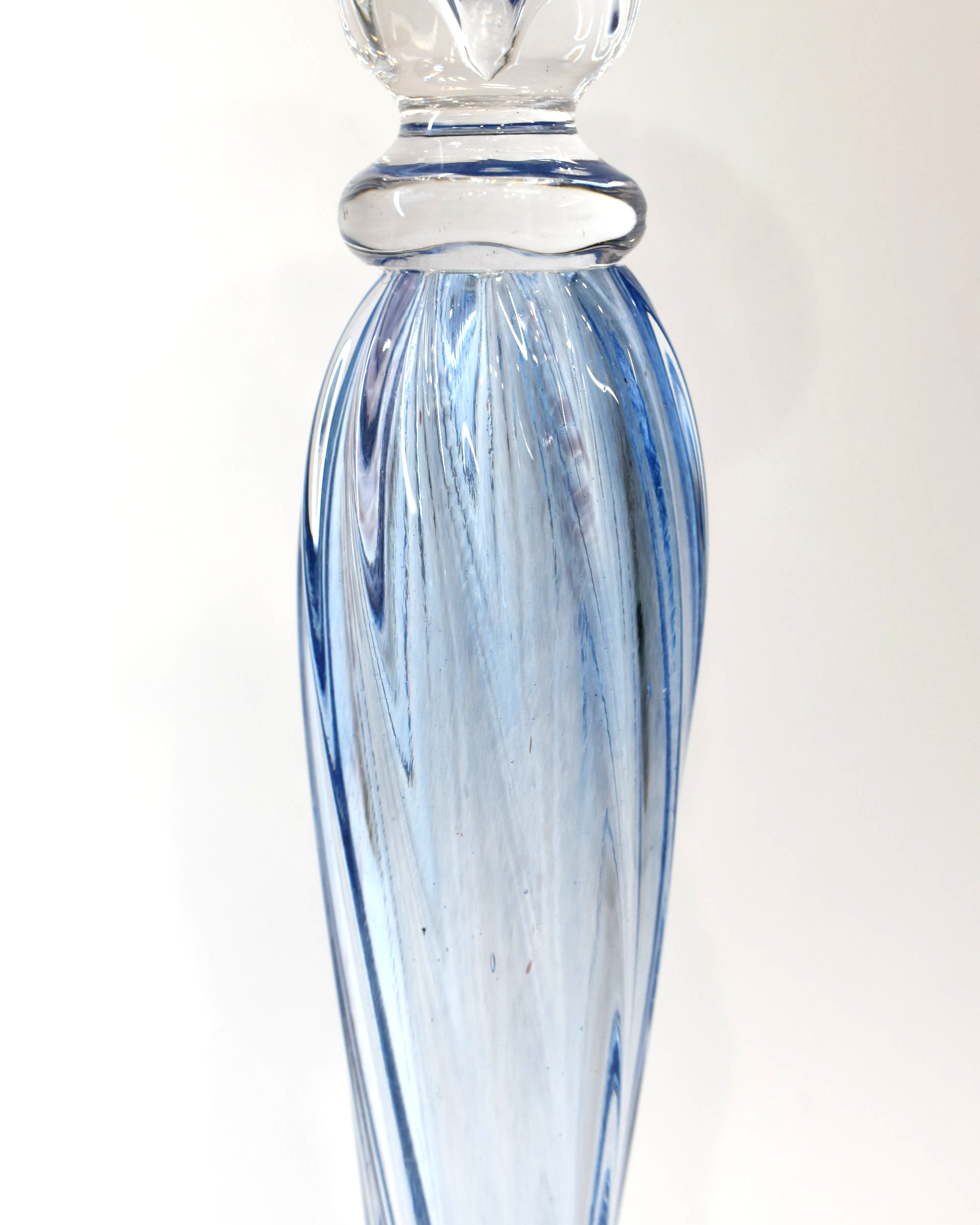 Handblown Lilac Barley Twist Glass Candlestick