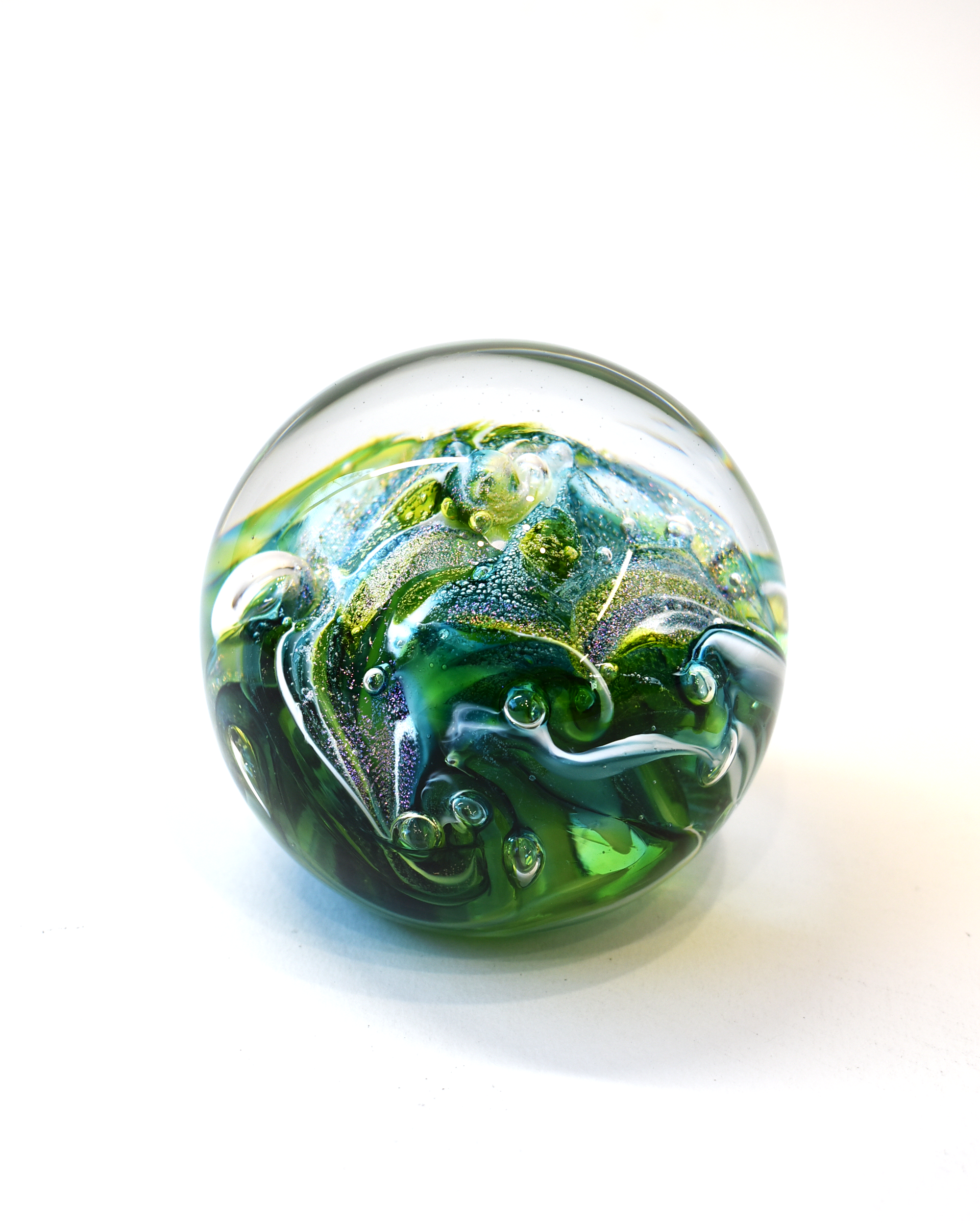 Green 'Nebula' Paperweight