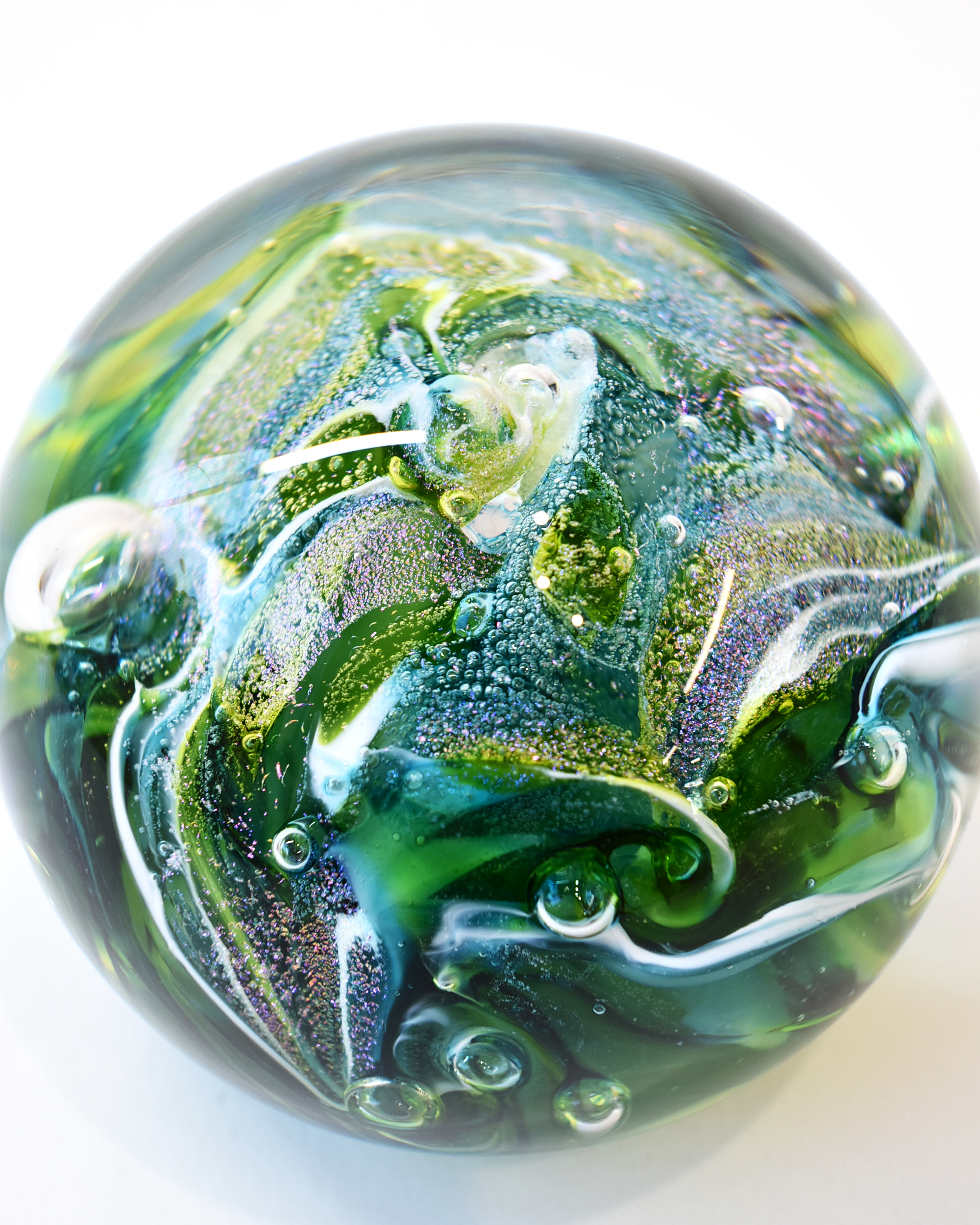 Green 'Nebula' Paperweight