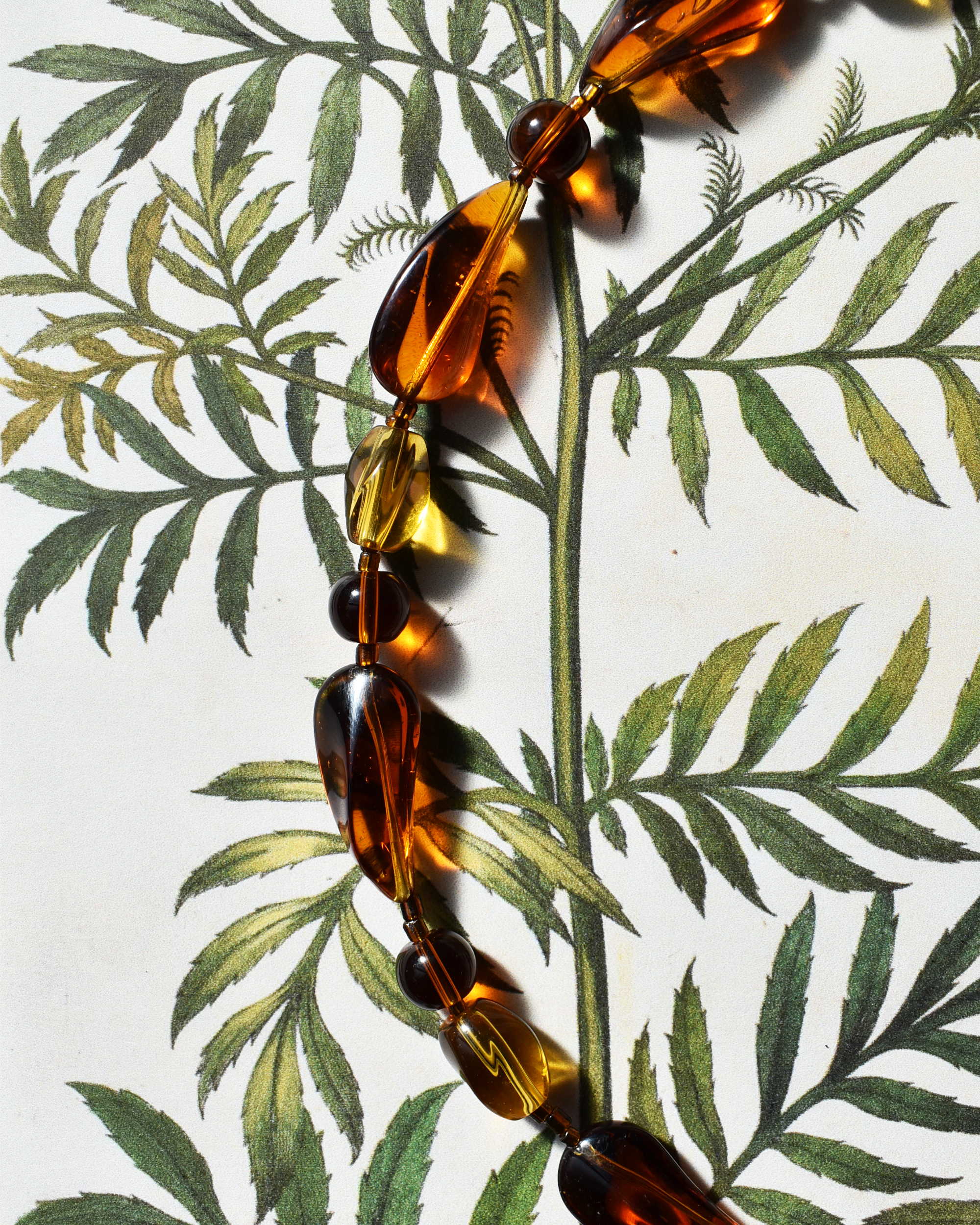 Warm Brown & Amber Bead Necklace