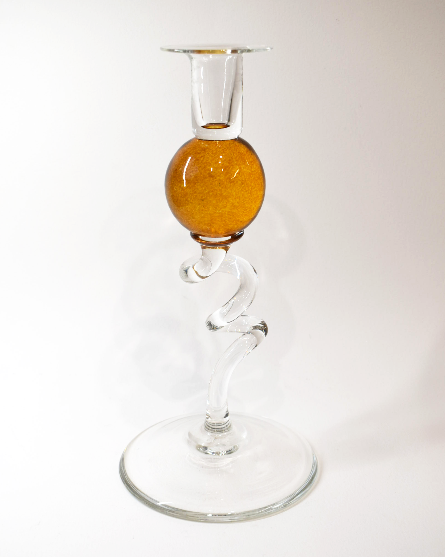 Amber 'Colourball' Candlestick