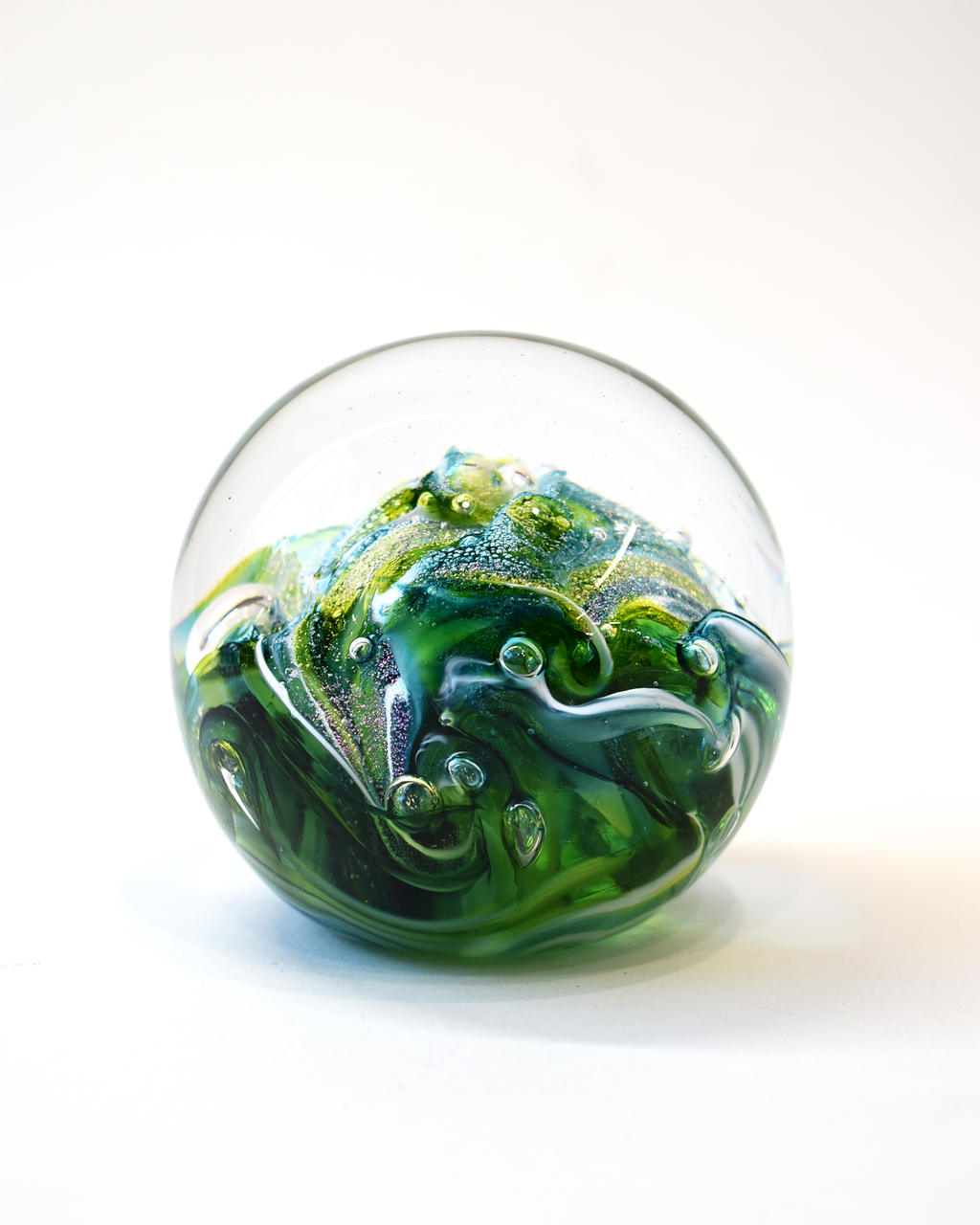 Green 'Nebula' Paperweight