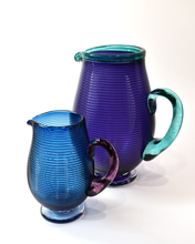 Load image into Gallery viewer, Royal Blue &amp; Burgundy Venetian Glass Jug
