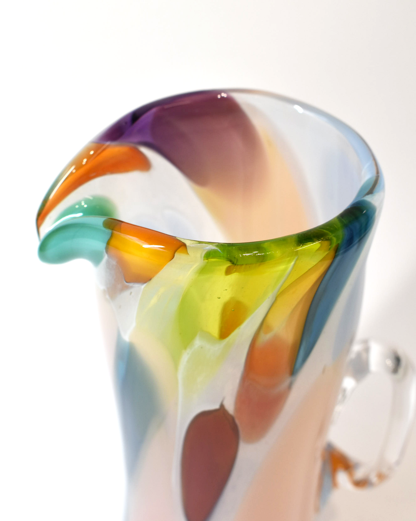 Colourful Mouthblown Glass Jug