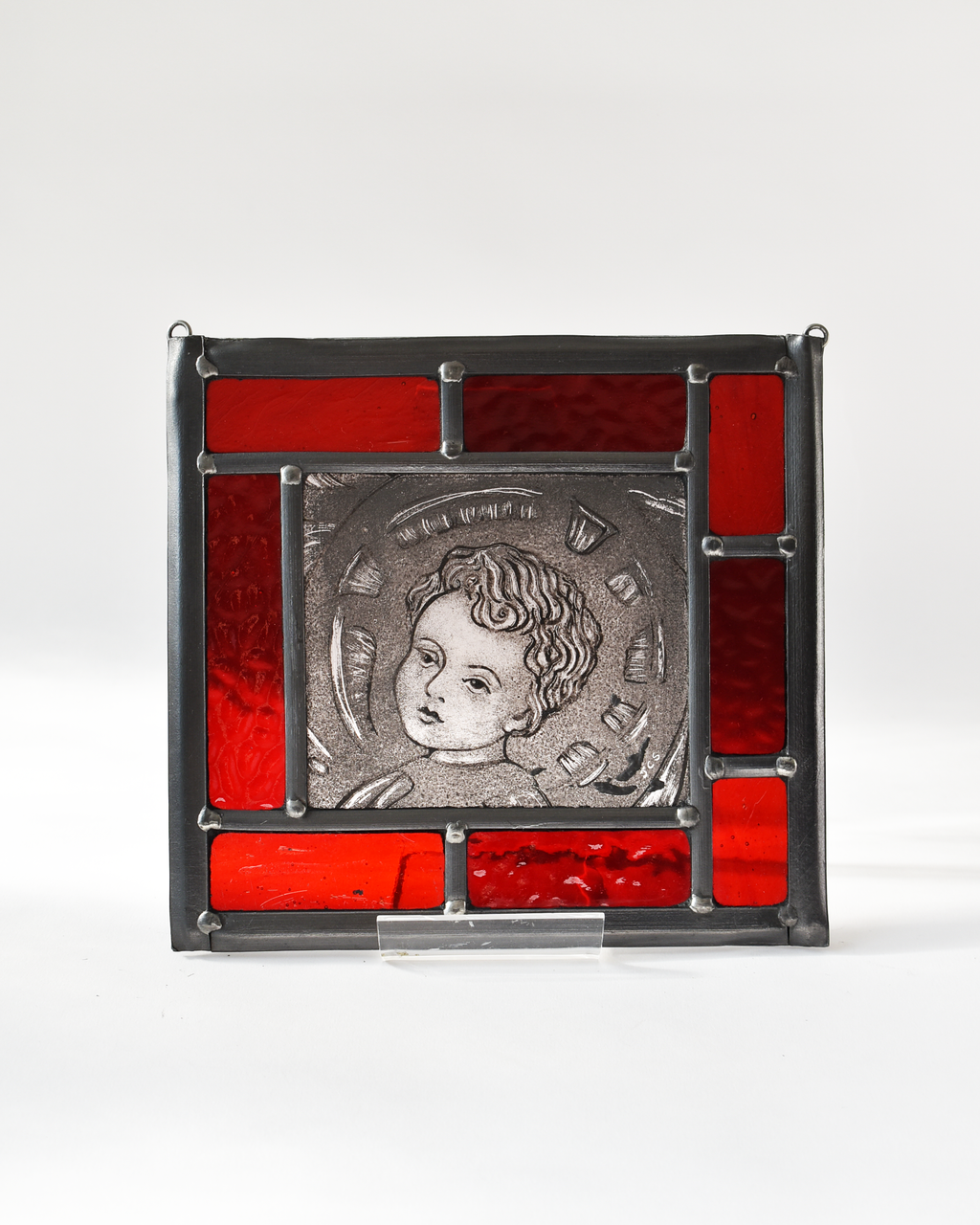 'Ruby Cherub' - Stained Glass Hanging Panel