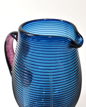 Load image into Gallery viewer, Royal Blue &amp; Burgundy Venetian Glass Jug
