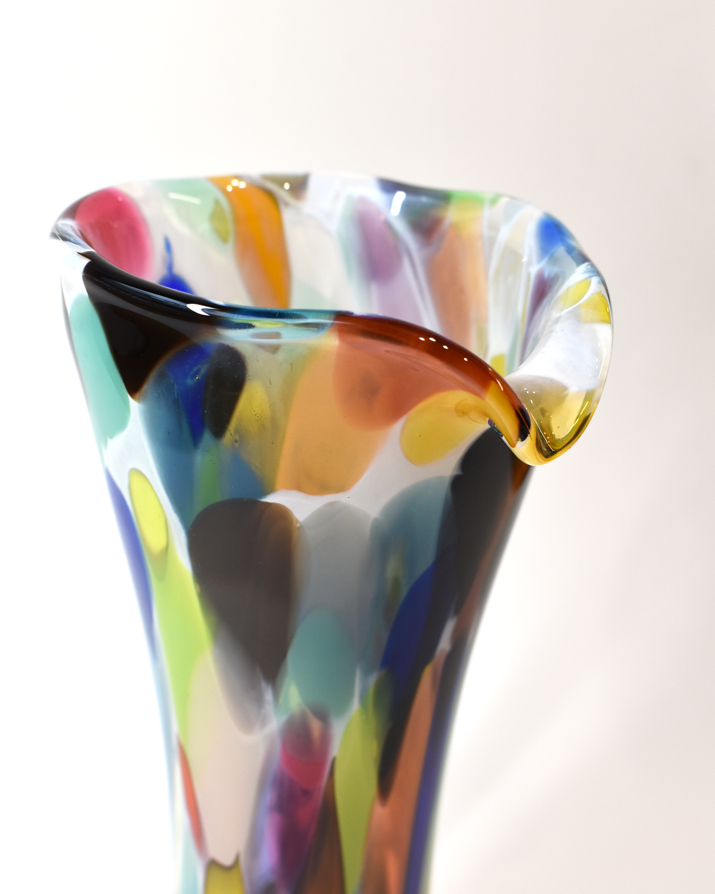 Colourful 'Top Heavy' Mouthblown Glass Jug