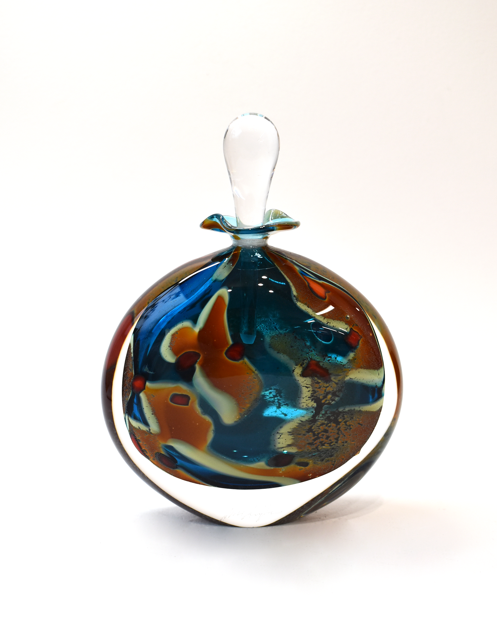 Turquoise 'Lagoon' Wide Perfume Bottle