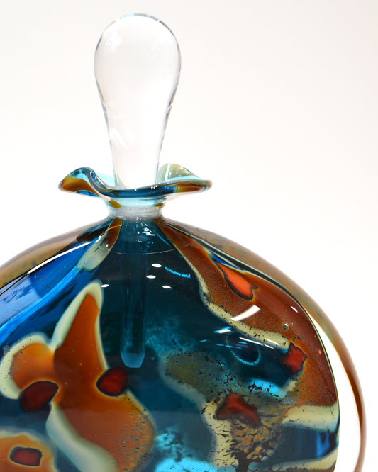 Turquoise 'Lagoon' Wide Perfume Bottle