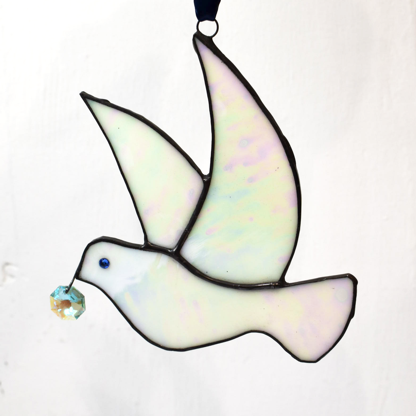 Copper Foil Iridescent Glass "Dove of Peace"