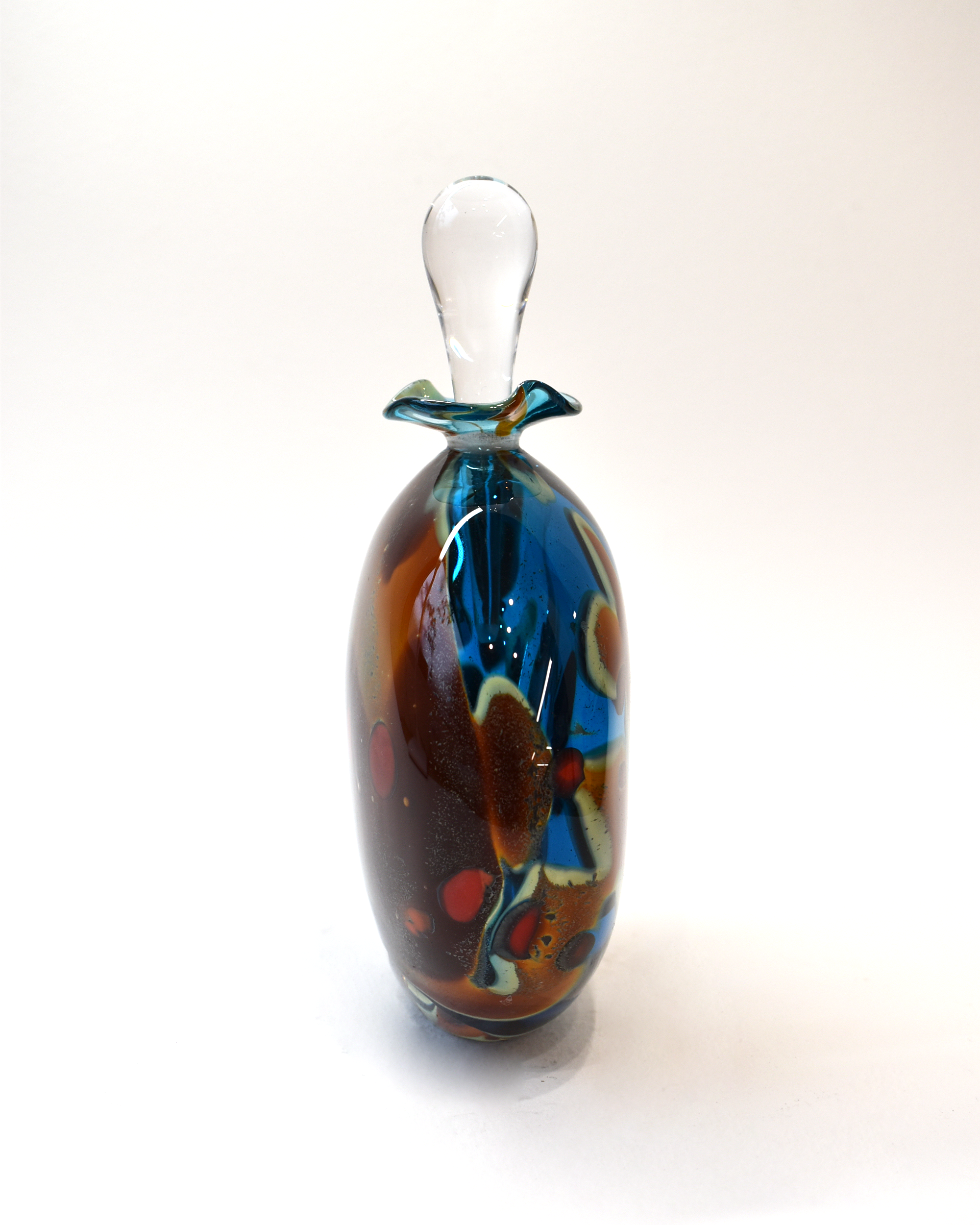 Turquoise 'Lagoon' Wide Perfume Bottle