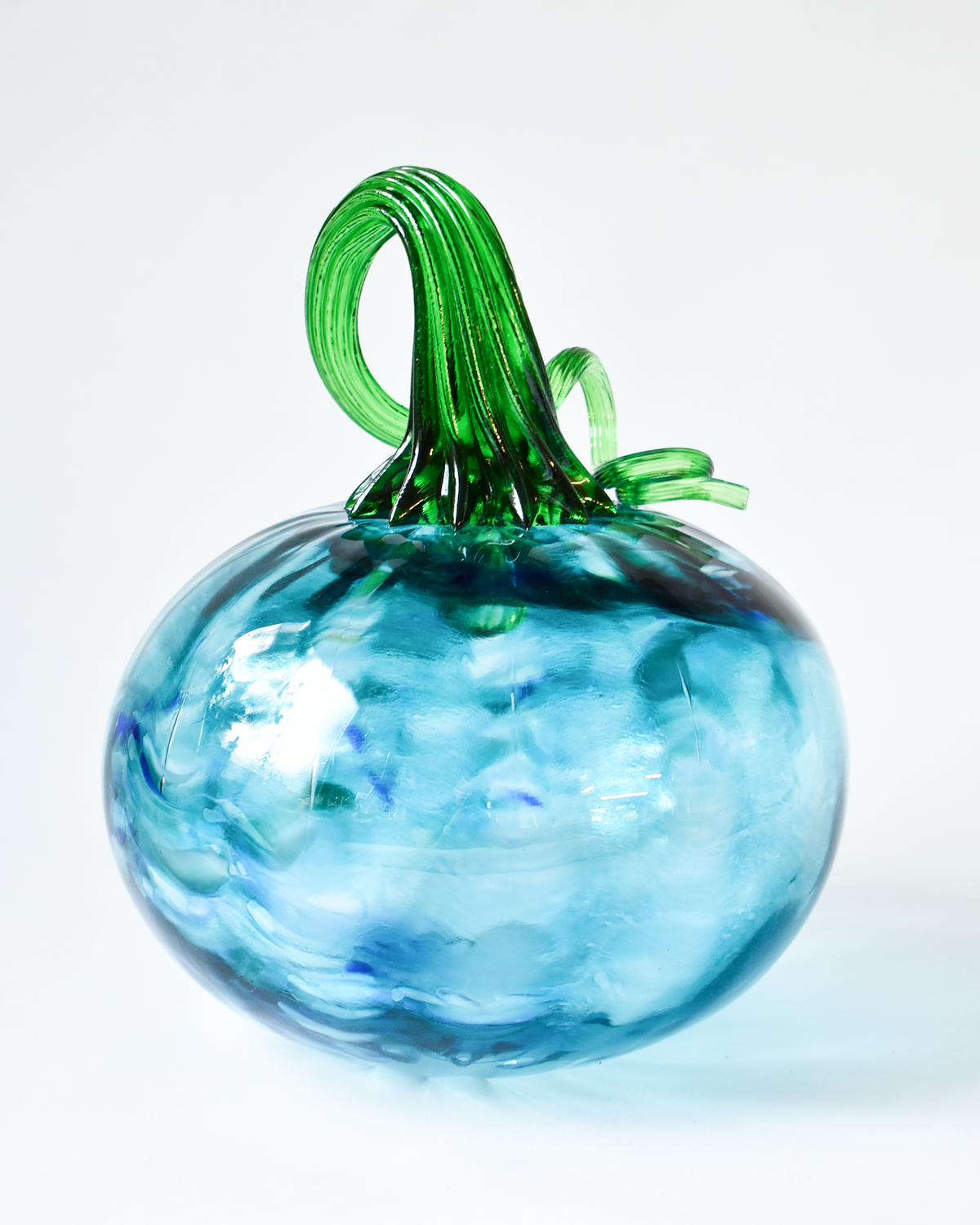 Turquoise Blown Glass Pumpkin (XL)