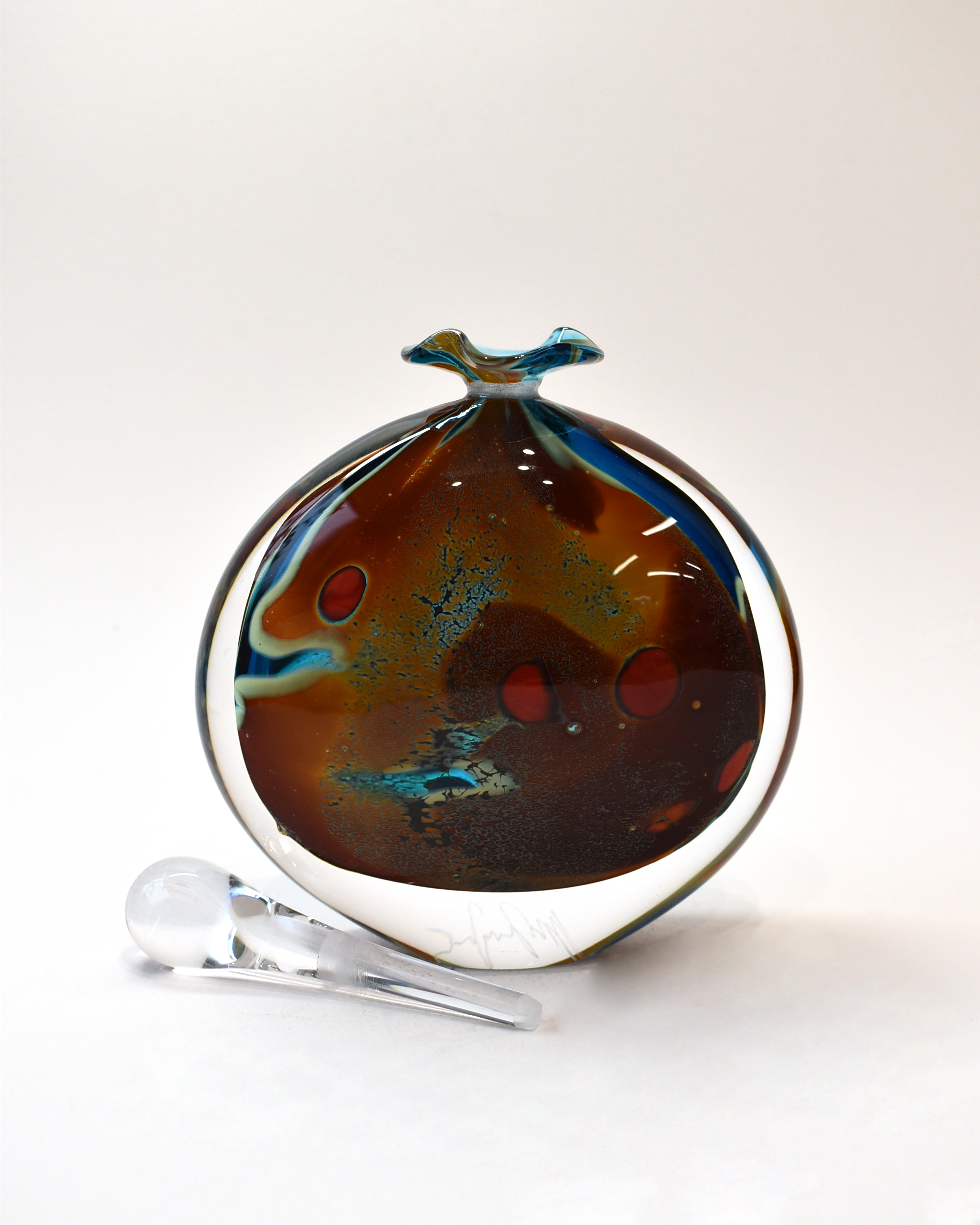 Turquoise 'Lagoon' Wide Perfume Bottle