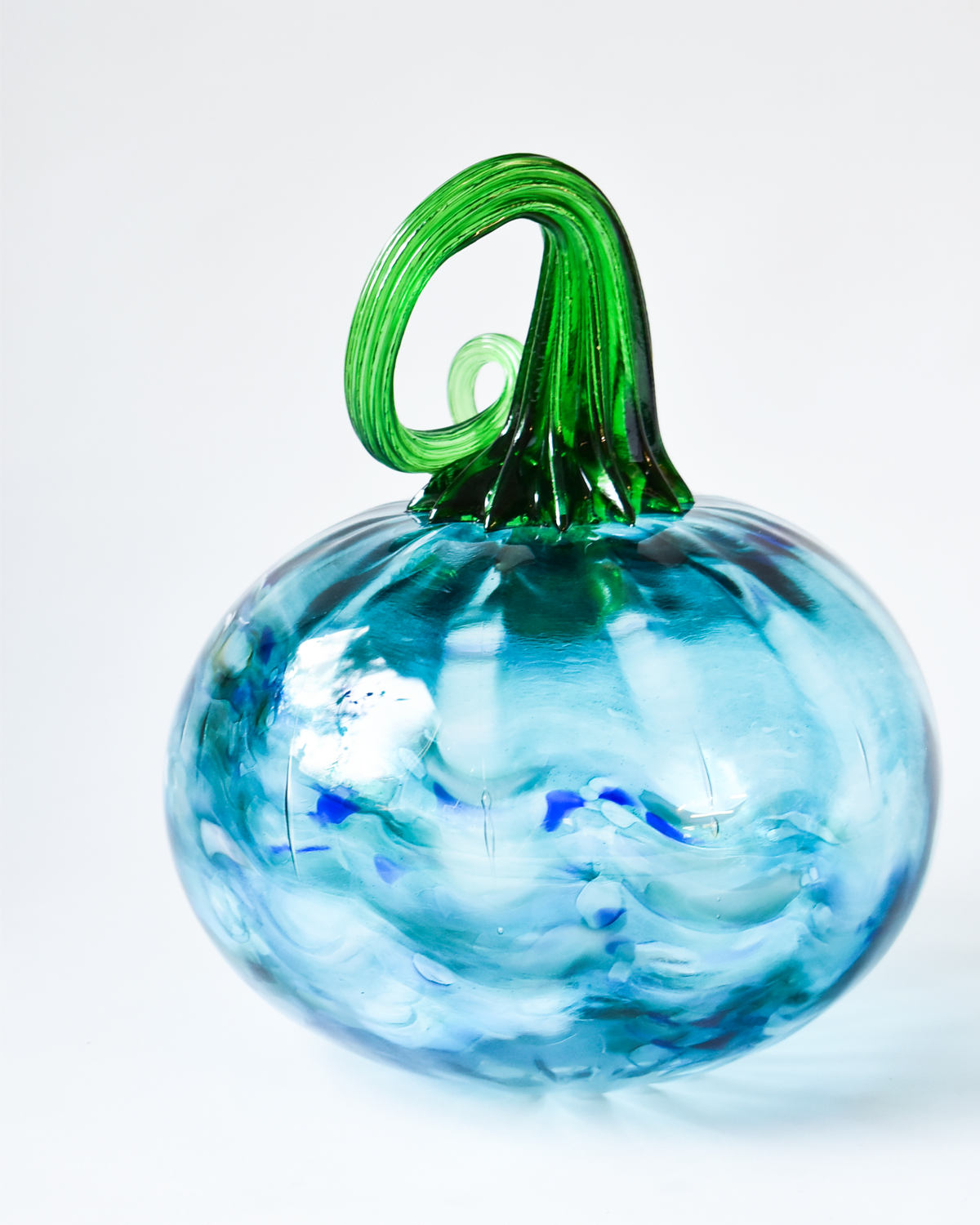 Turquoise Blown Glass Pumpkin (XL)