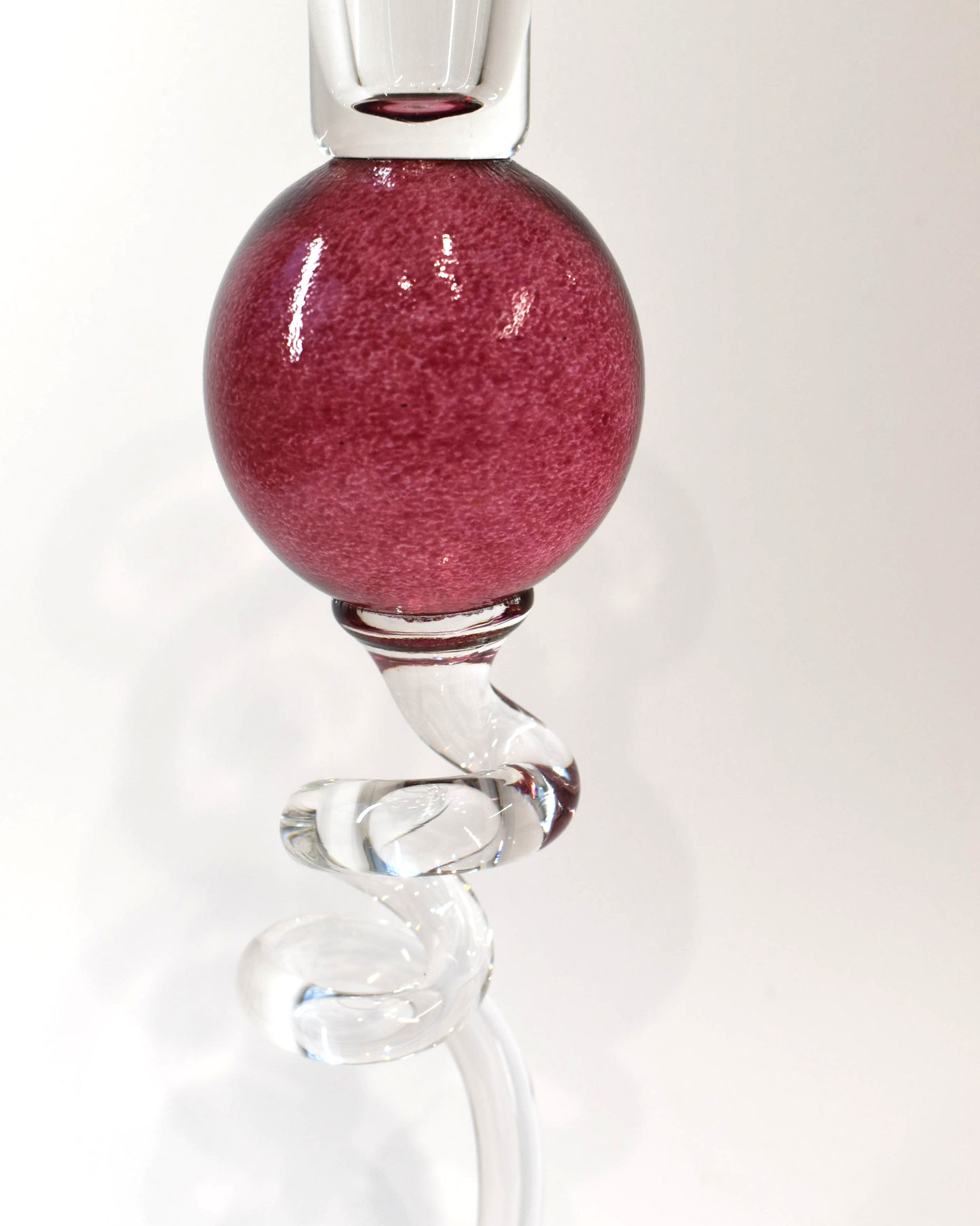 Cranberry Pink 'Colourball' Candlestick