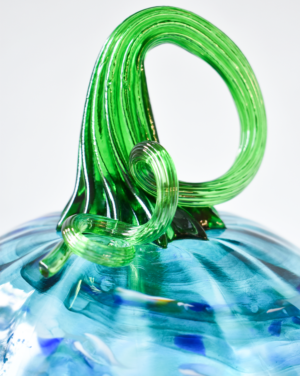 Turquoise Blown Glass Pumpkin (XL)