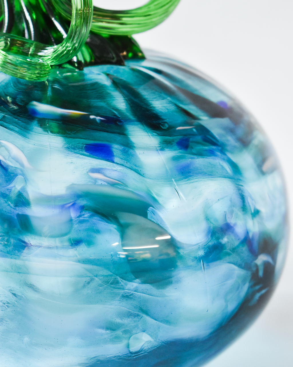 Turquoise Blown Glass Pumpkin (XL)
