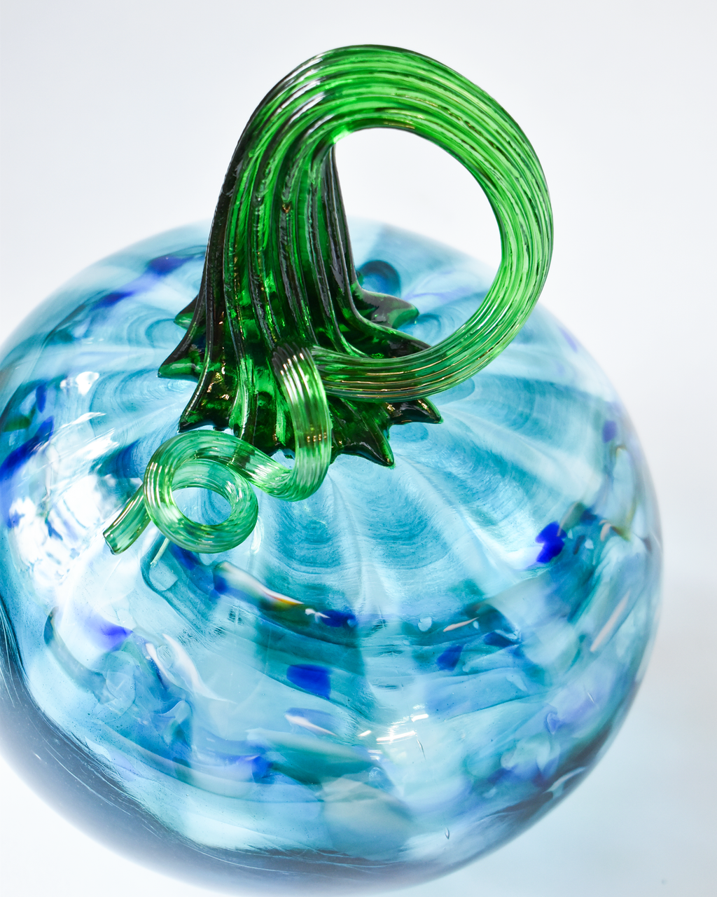 Turquoise Blown Glass Pumpkin (XL)