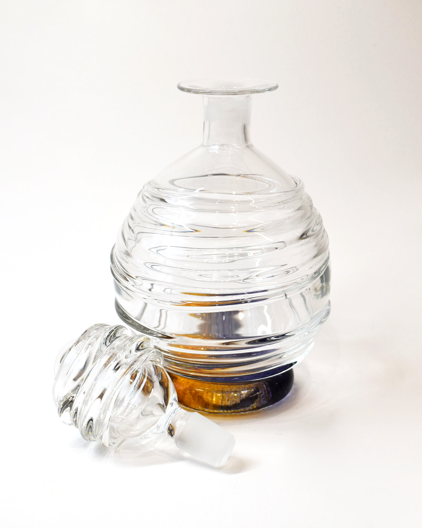 Ripple Blown Glass Decanter