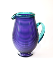 Load image into Gallery viewer, Purple &amp; Turquoise Venetian Glass Jug
