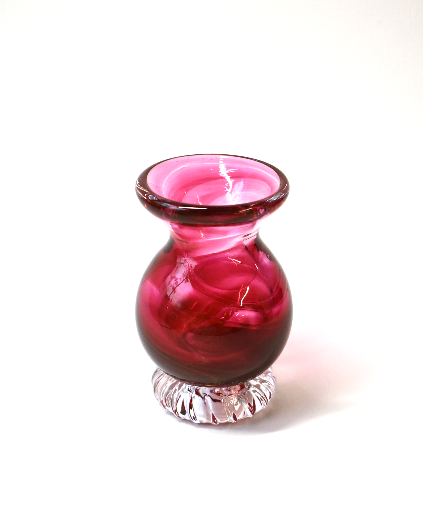 Rich Ruby Streaky Glass Ink Pot