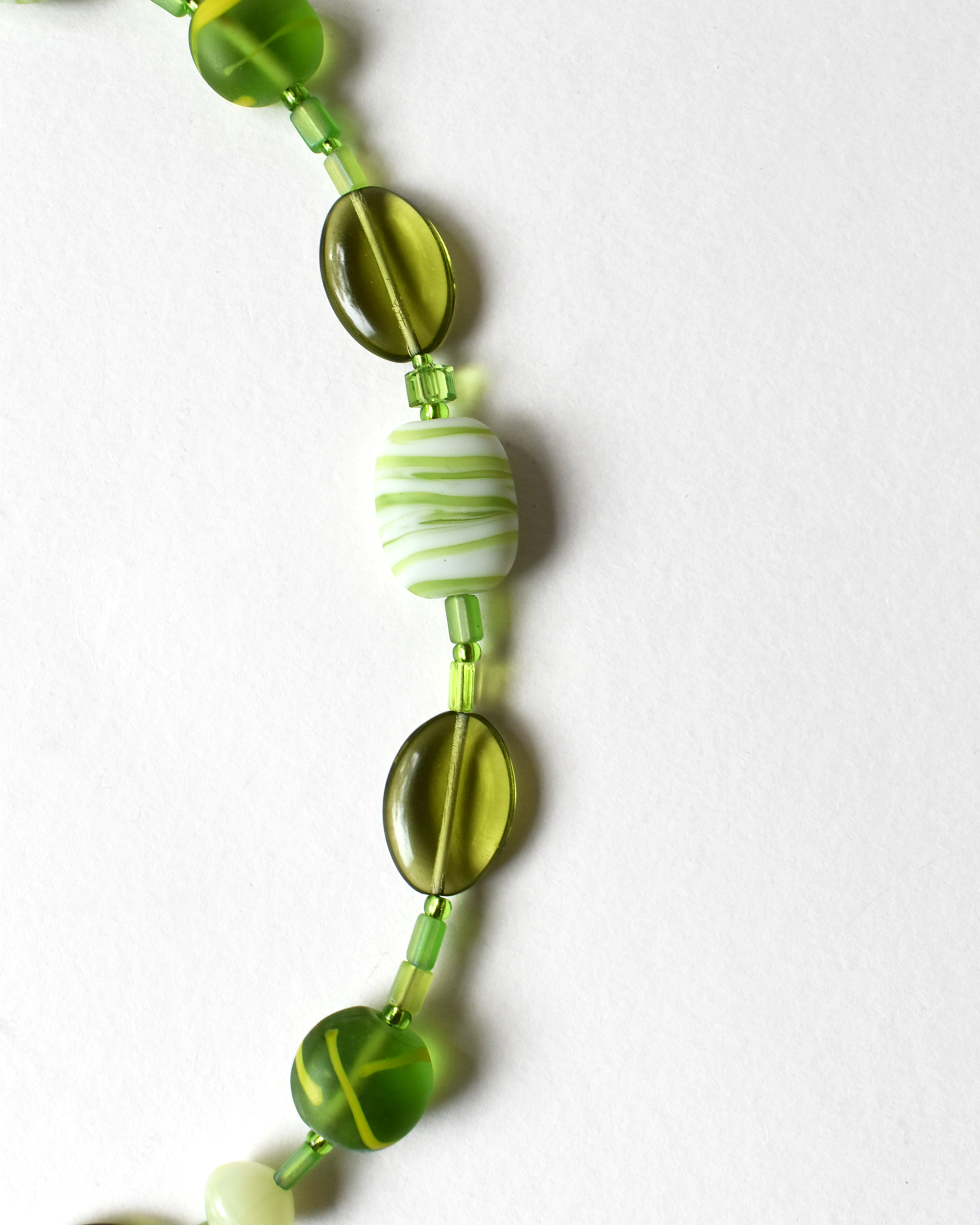 Vibrant Green Glass Bead Necklace