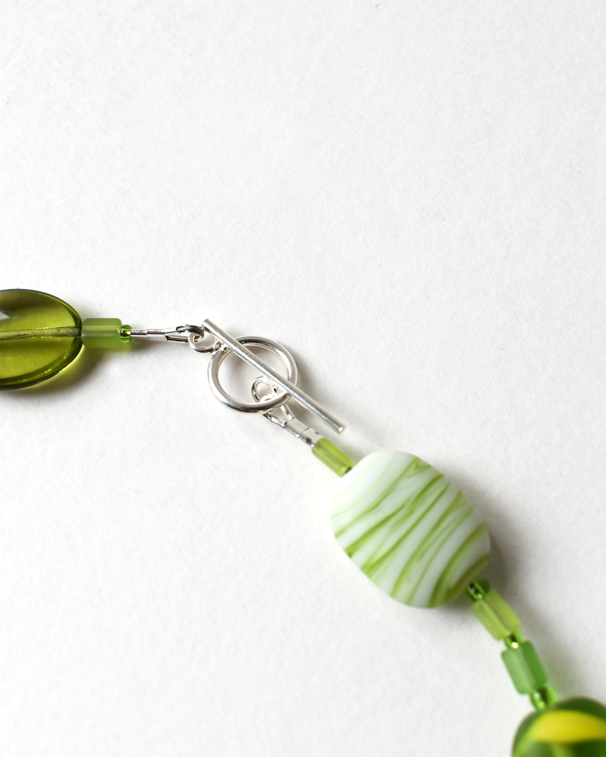 Vibrant Green Glass Bead Necklace