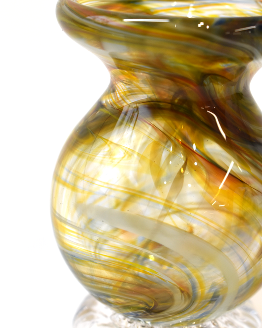 Golden Amber Streaky Glass Ink Pot