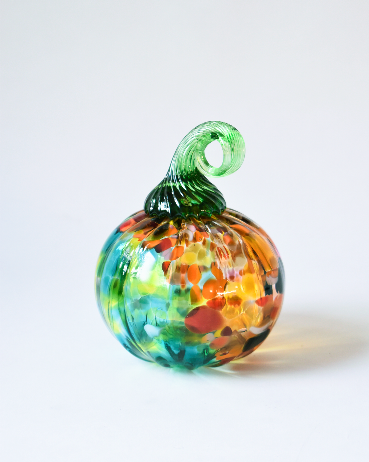 Vibrant Confetti Blown Glass Pumpkin (M)