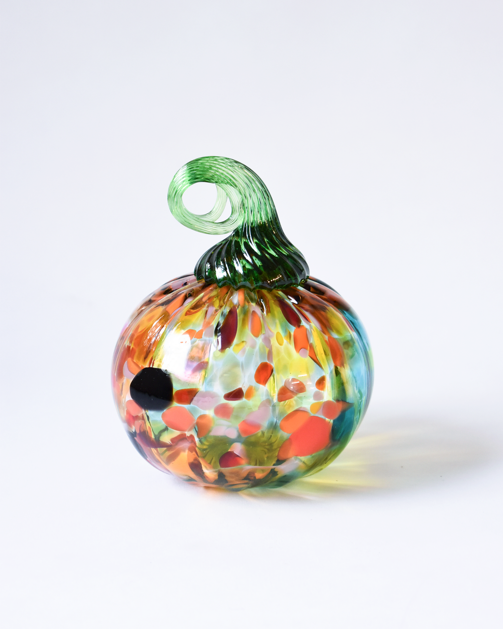 Vibrant Confetti Blown Glass Pumpkin (M)