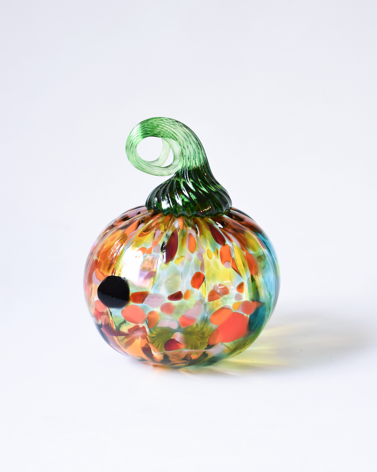 Vibrant Confetti Blown Glass Pumpkin (M)