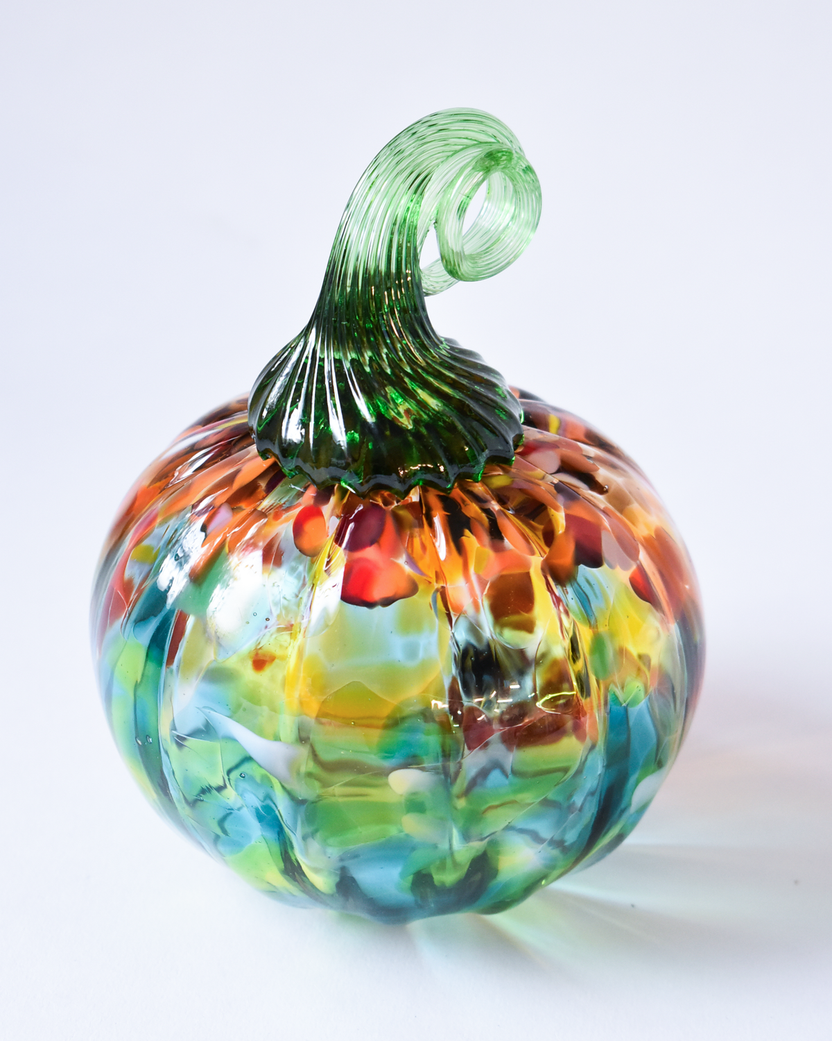 Vibrant Confetti Blown Glass Pumpkin (M)