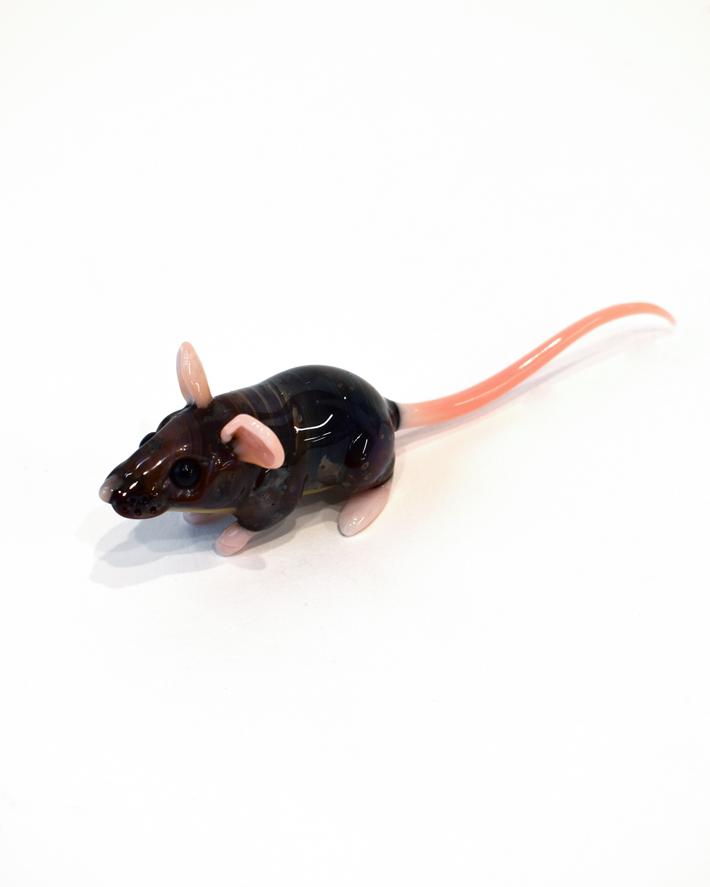 'Inquisitive Brown Mouse' Glass Sculpture