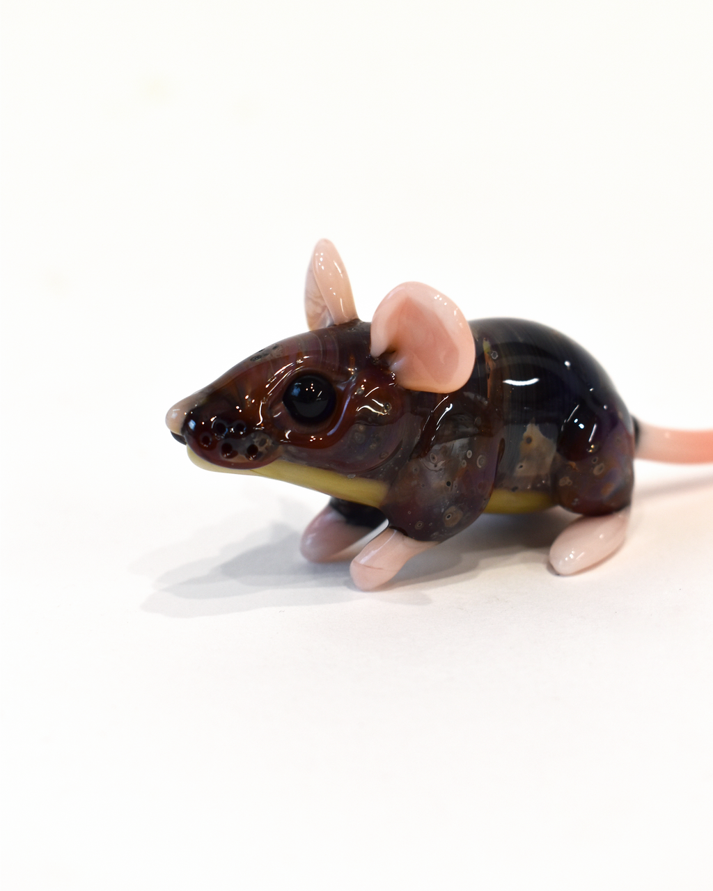 'Inquisitive Brown Mouse' Glass Sculpture
