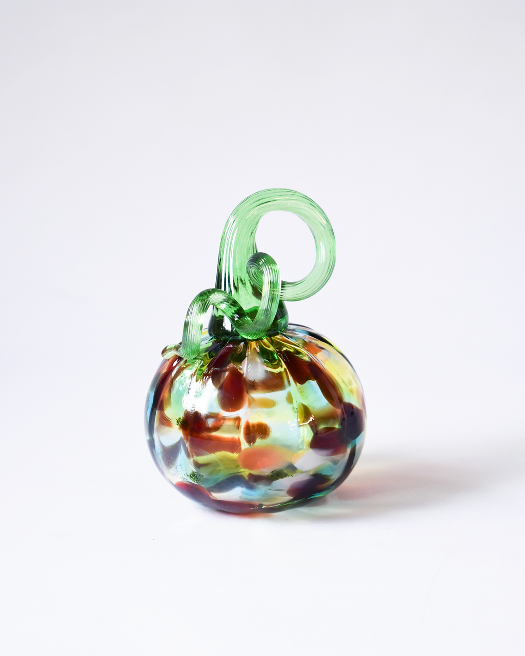 Autumn Confetti Blown Glass Pumpkin (S)