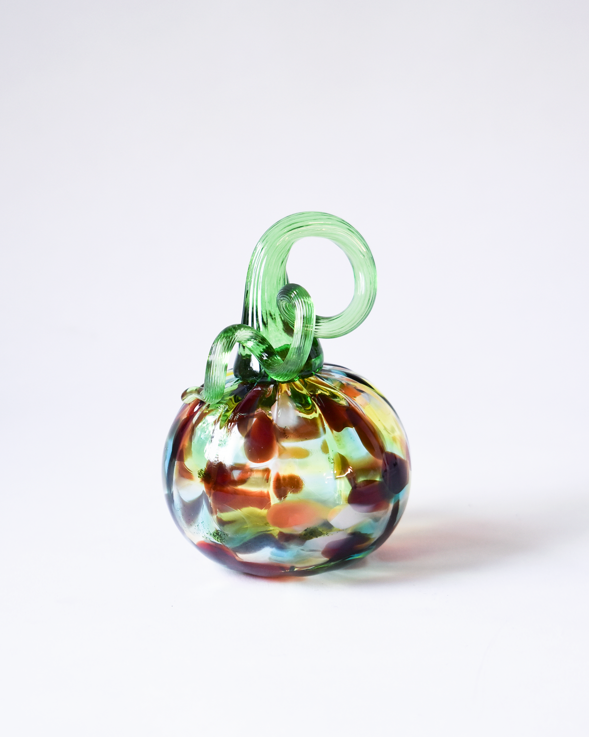 Autumn Confetti Blown Glass Pumpkin (S)