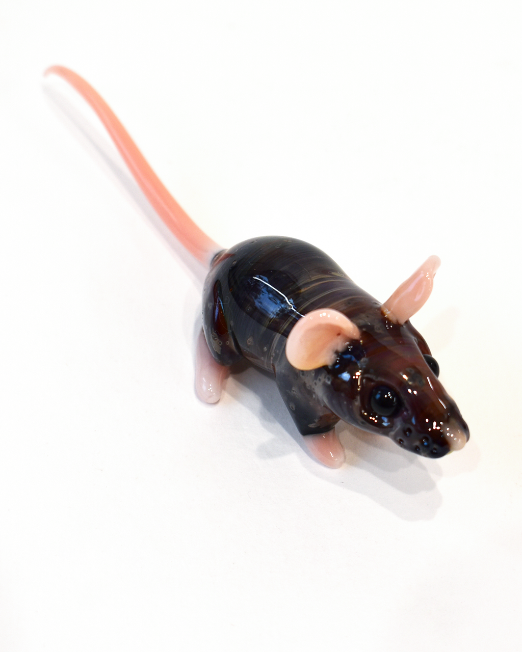'Inquisitive Brown Mouse' Glass Sculpture