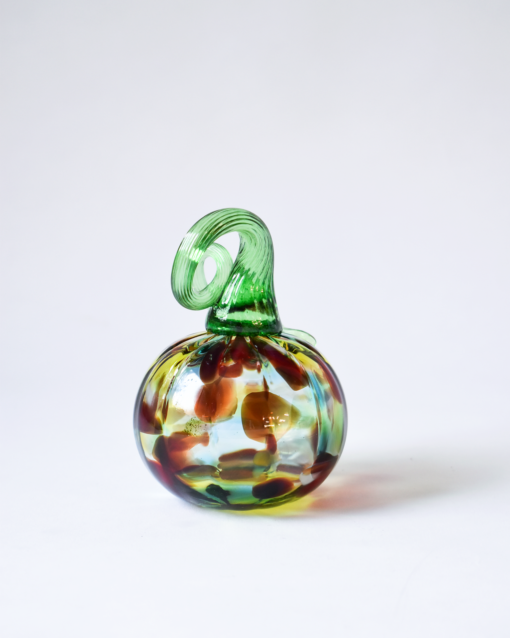 Autumn Confetti Blown Glass Pumpkin (S)