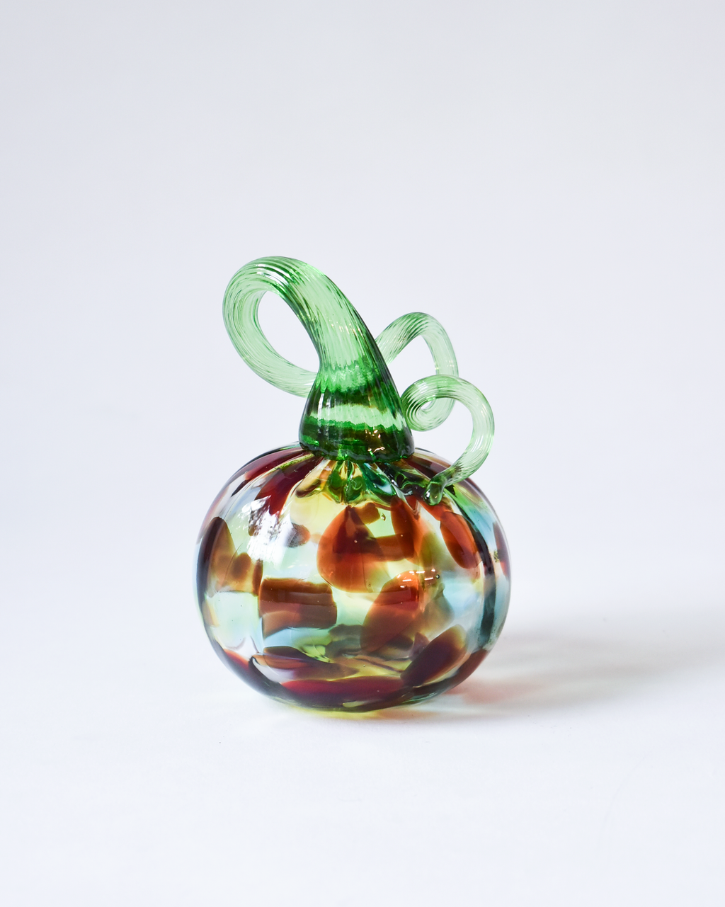 Autumn Confetti Blown Glass Pumpkin (S)