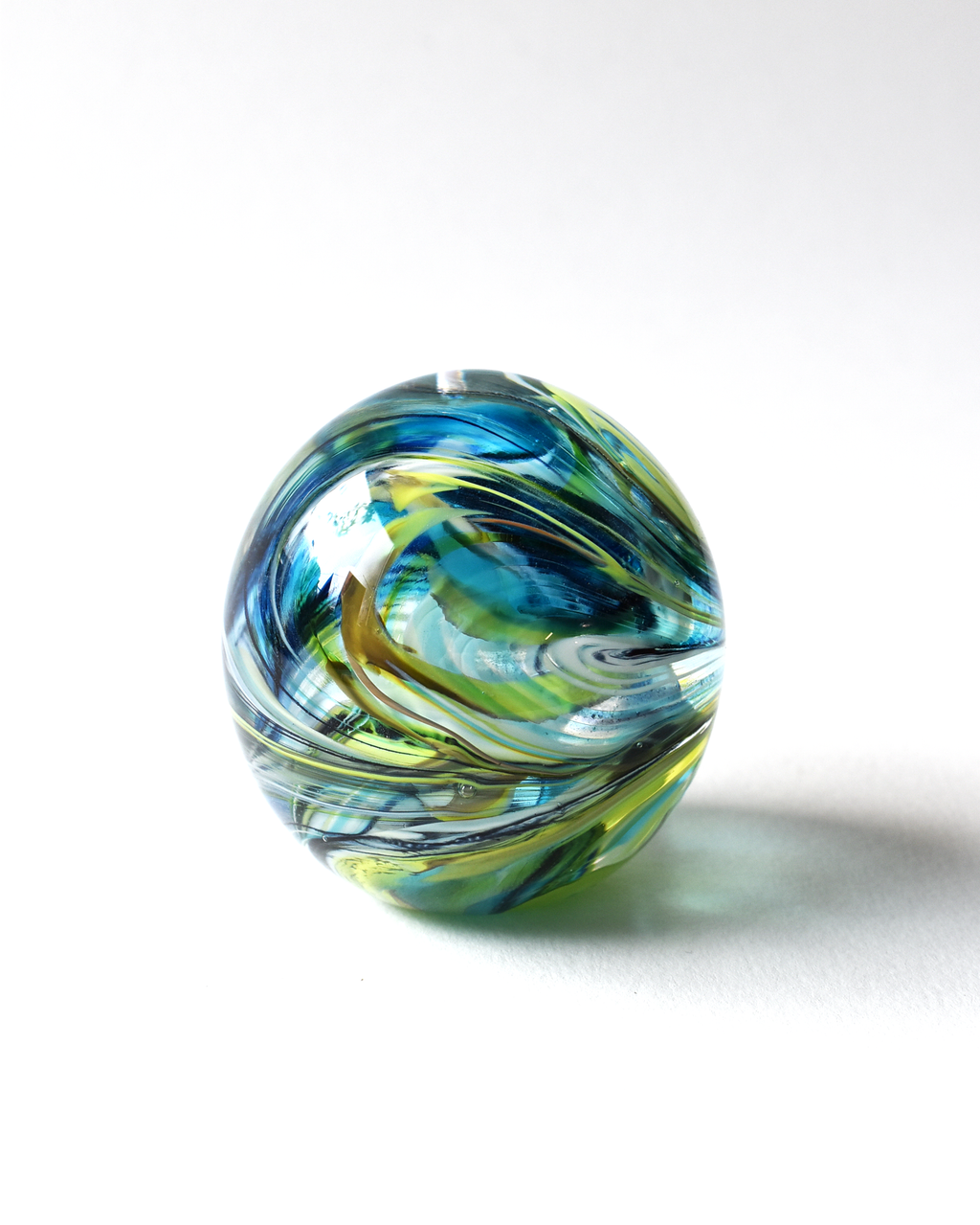 Blue & Green Swirl Paperweight (S)