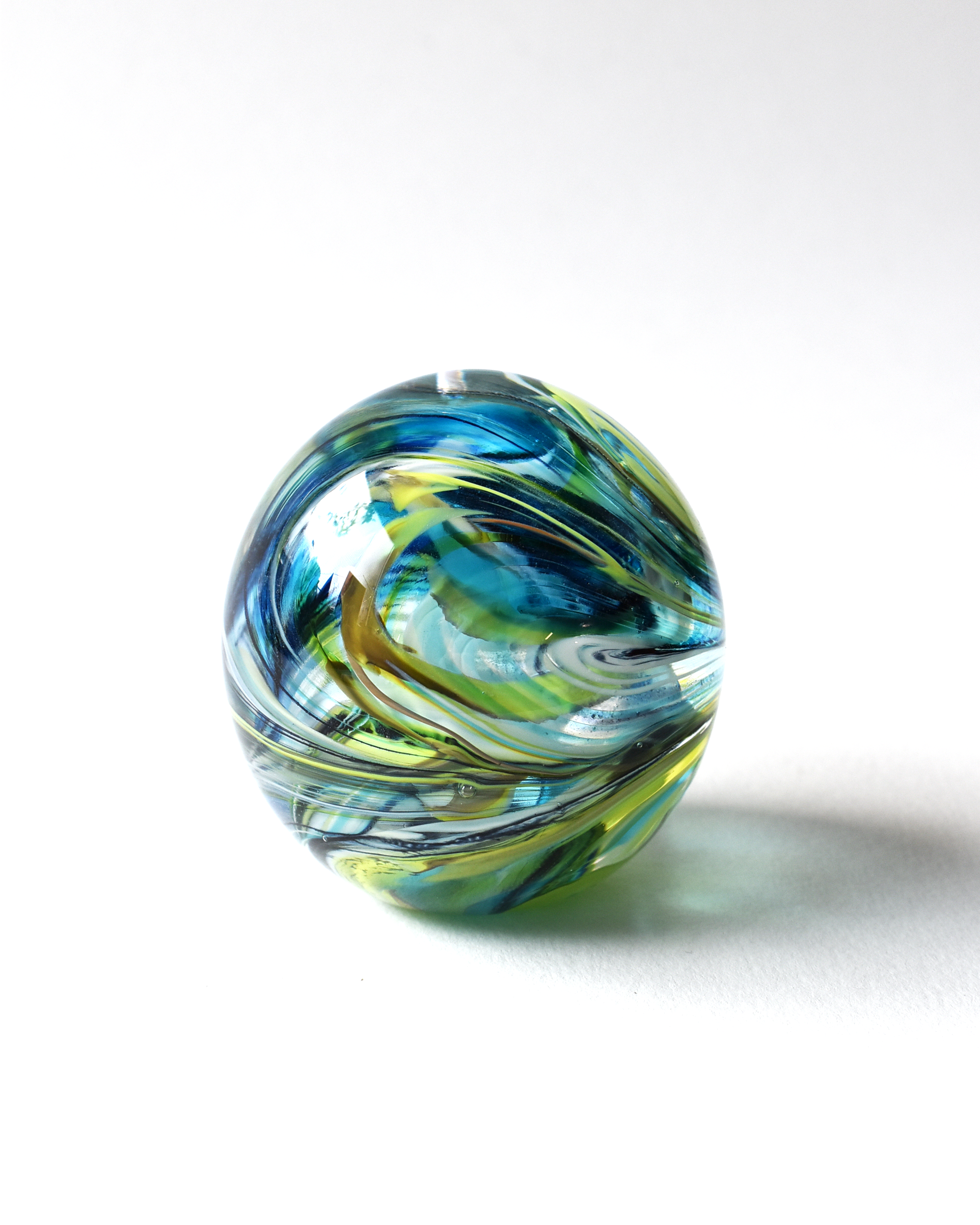 Blue & Green Swirl Paperweight (S)
