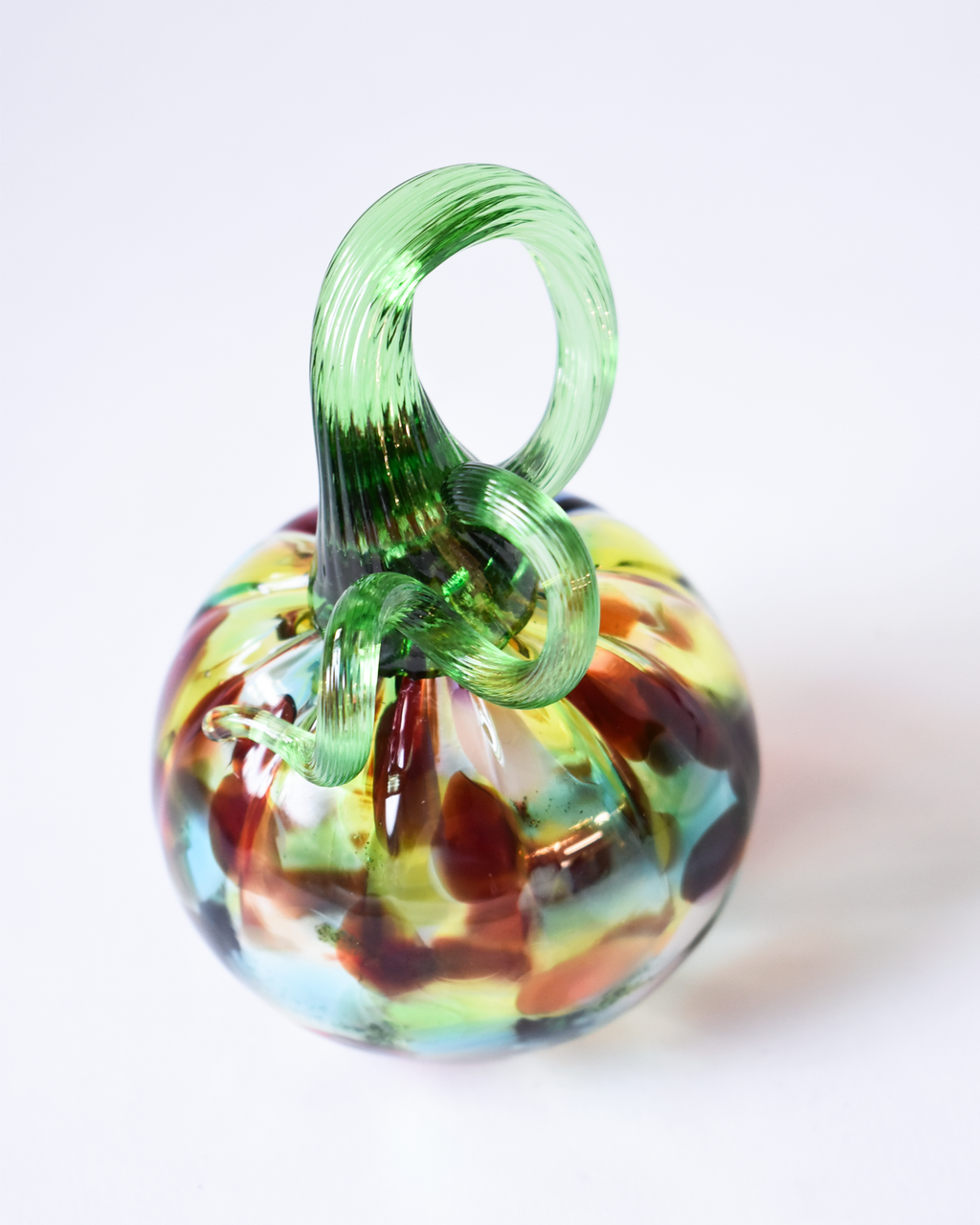 Autumn Confetti Blown Glass Pumpkin (S)